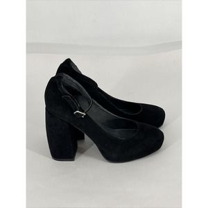 Jeffrey Campbell Delta Suede Heels Size 8 Block High Heel Round Toe Ankle Strap